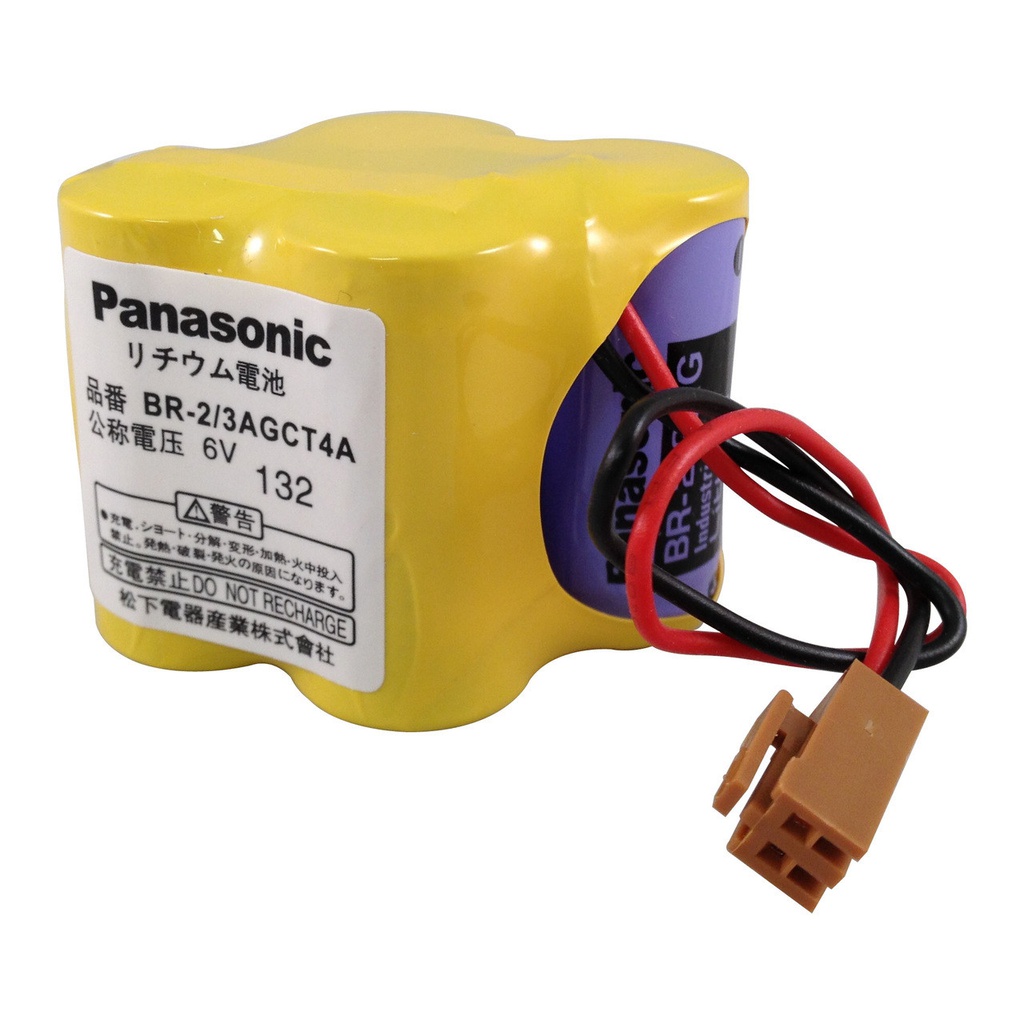 PANASONIC BR2/3AGCT4A Battery 6V With Brown Connector