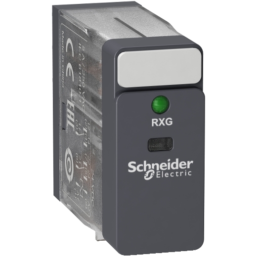 SCHNEIDER ELECTRIC RXG23BD Harmony, Interface Plug-in Relay, 5 A, 2 CO, LED, 24 VDC