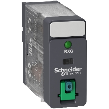 SCHNEIDER ELECTRIC RXG12BD Harmony, Interface plug-in relay, 10 A, 1 CO, LED, 24 VDC