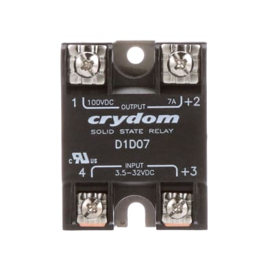 CRYDOM D1D07 Solid State Relay 100VDC 7A, 3.5-32VDC In