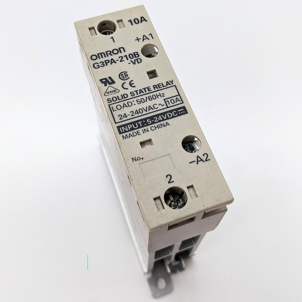 OMRON G3PA-210B-VD DC5-24 Solid State Relay, SPST-NO, 10A, 264V, Screw Terminal