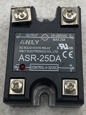 ANLY ASR-25DA Solid State Relay; Ucntrl: 4ö32VDC; 25A; 24ö280VAC; Series: ASR
