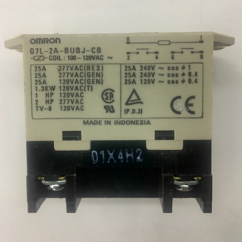 OMRON G7L-2A-BUBJ-CB (100-120 VAC) General Purpose Relays DPST-NO 100/120VAC