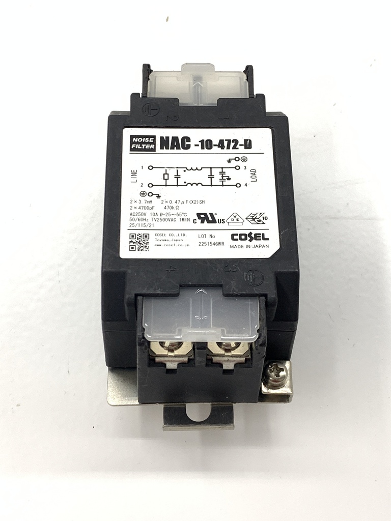 COSEL NAC-10-472-D Line Filters 250VDC/VAC 10A DIN