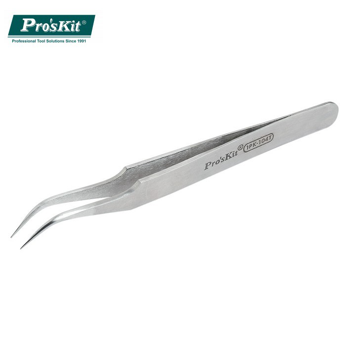 PRO'SKIT 1PK-104T  Fine Tip Curved Tweezer (120mm)