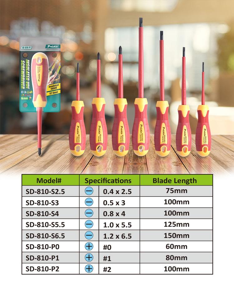 PRO'SKIT SD-810-P0 Insulated Screwdriver