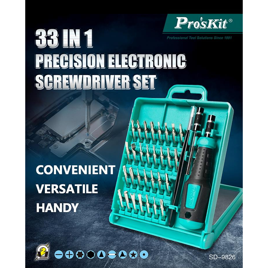 PRO'SKIT SD-9826  33-In-1 Precision Electronic Screwdriver Set