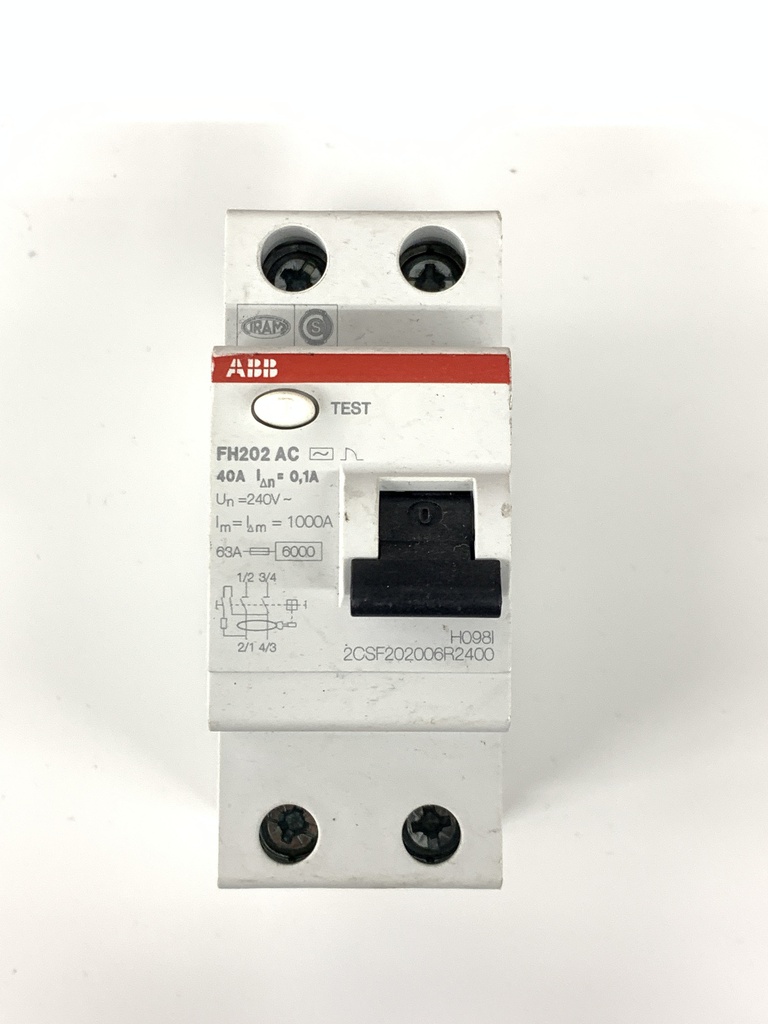 ABB FH202AC 40A Residual Current Operated Circuit Breaker,2P