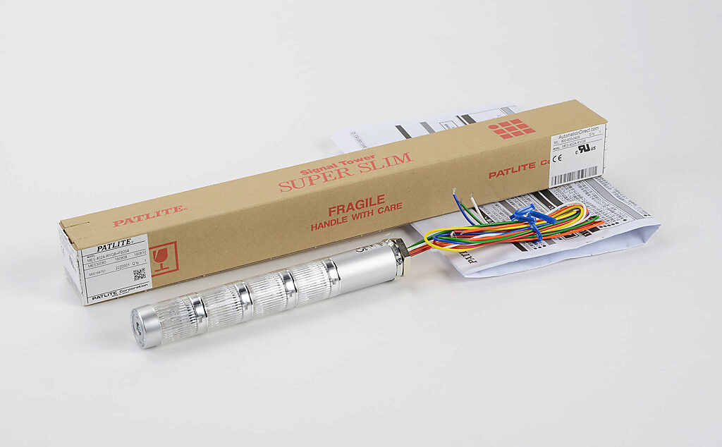 PATLITE MES-402P-RYGB+FB261 LED Signal Tower 4 tier, 25mm, Permanent, PNP, 24VDC