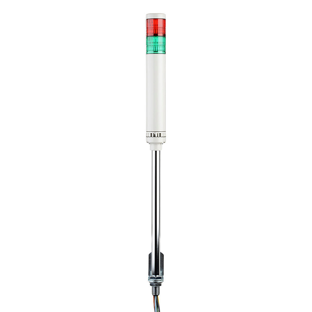 PATLITE LCE-2M2FB-RG Signal Tower, 2 tiers, 40mm Dia, 2 Alarm, 90-250VAC, NPN