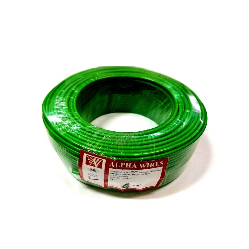 ALPHA 4mm PVC CABLE - GREEN