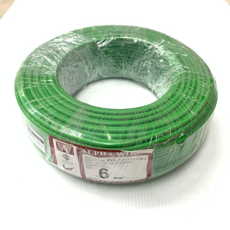 ALPHA 6mm PVC CABLE - GREEN