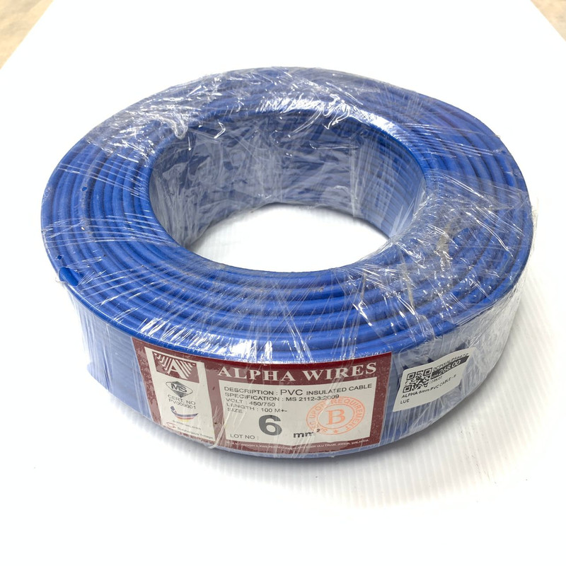 ALPHA 6mm PVC CABLE - BLUE