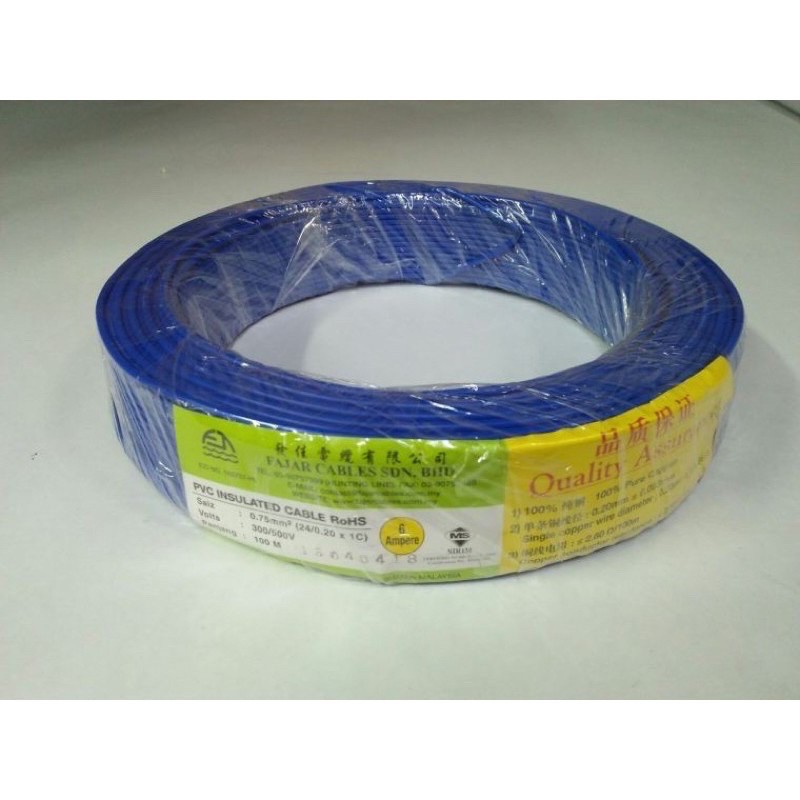 FAJAR 1.0MM 32/0.2-BLUE  Flexible Cable