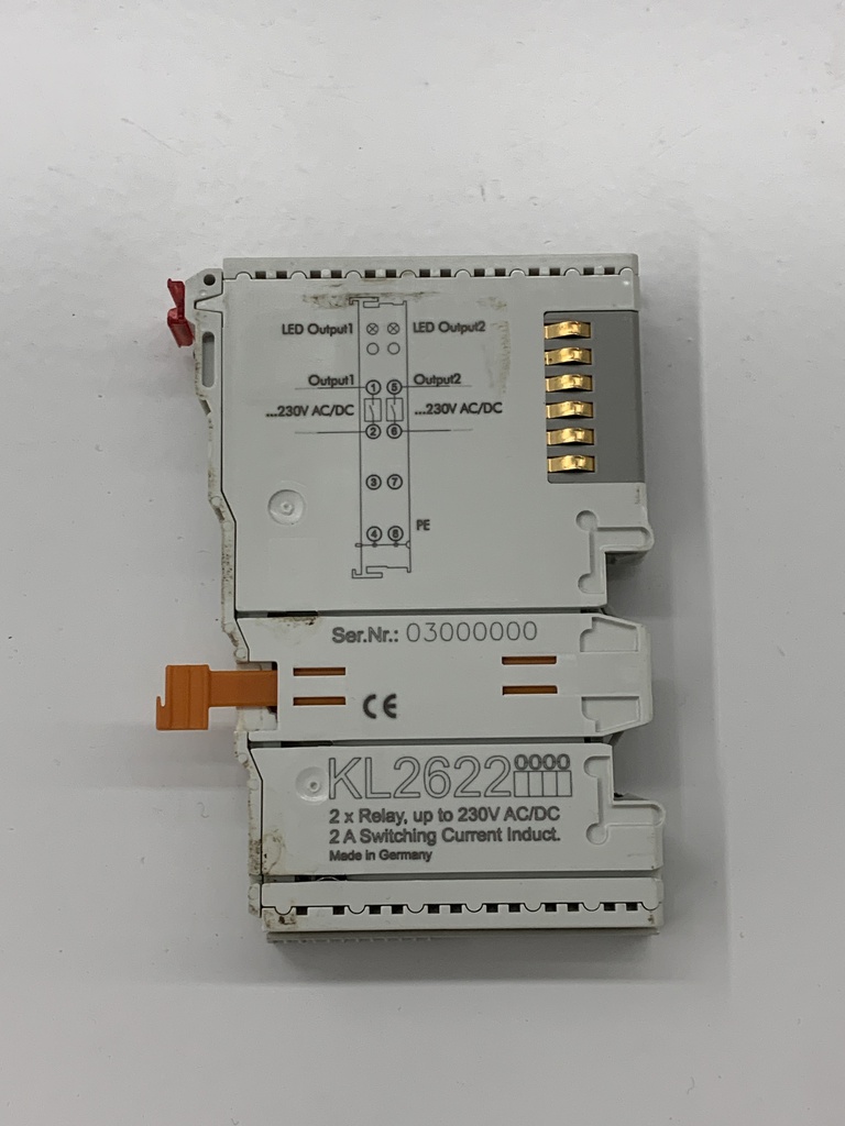 BECKHOFF KL2622 (24VDC) 2-CHANNEL RELAY OUTPUT TERMINAL