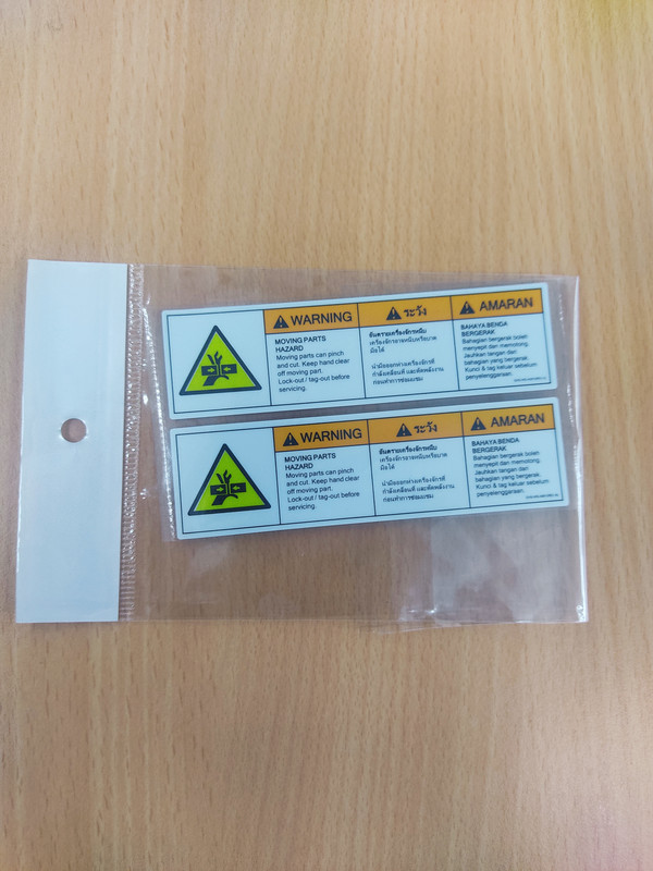 INDUSMART STICKER (Moving Parts Hazard) 10cm x 2.8cm (2pcs/pack)