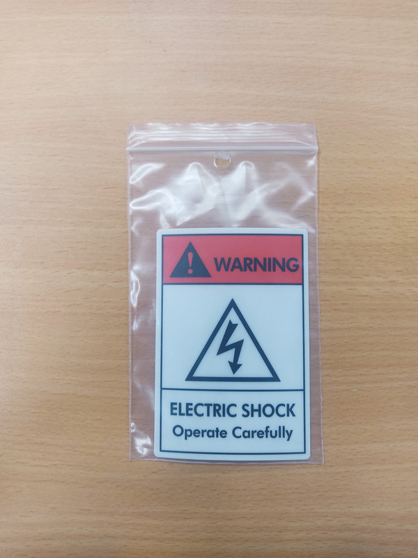 INDUSMART STICKER (Electric Shock Operate Carefully) 6.3cm x 9.3cm