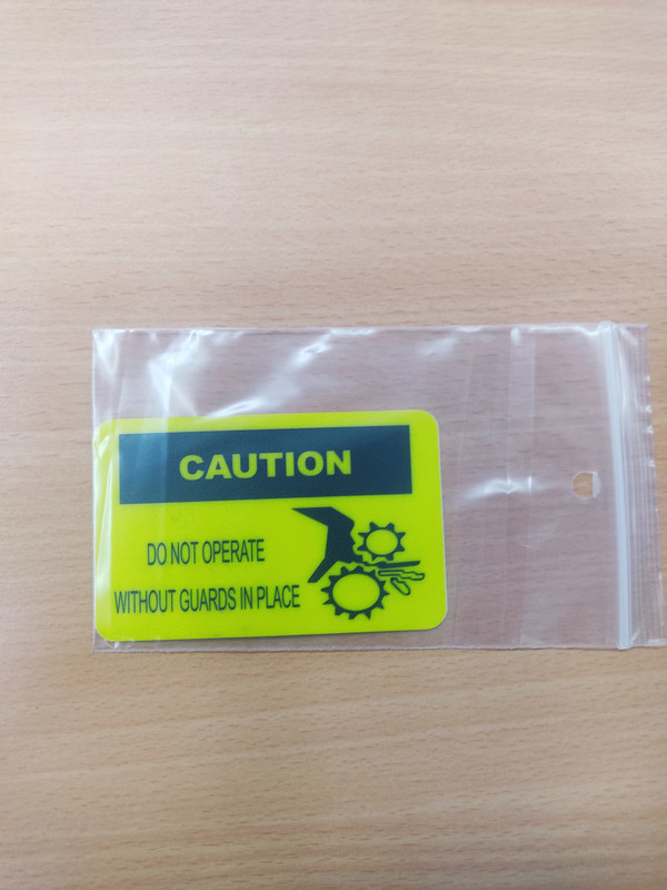 INDUSMART STICKER (Do Not Operate Without Guards In Place) 8.5cm x 5.3cm