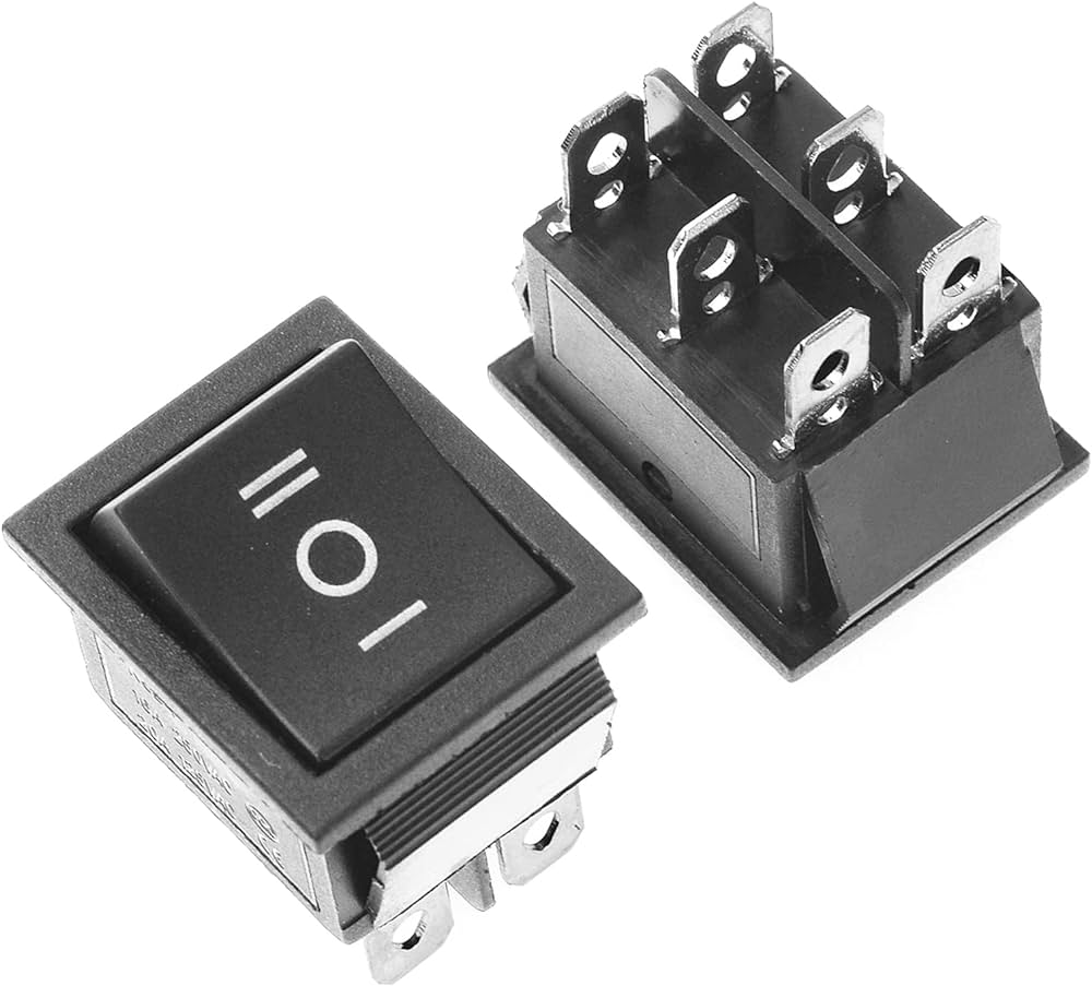 INDUSMART Rocker Switch 108-6-3 On/Off/On (Black)