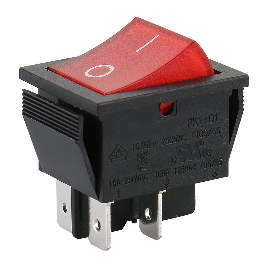 INDUSMART Rocker Switch Small 4pin On/Off (Red)