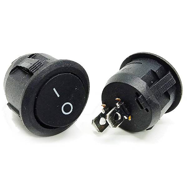 INDUSMART Rocker Switch Round 2P (Black)