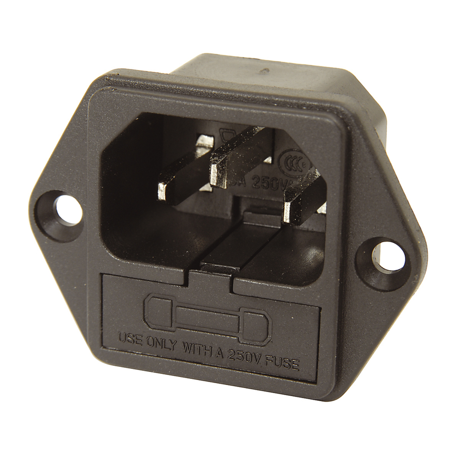 INDUSMART IEC Plug With Fuse Panel Mount (Clip)