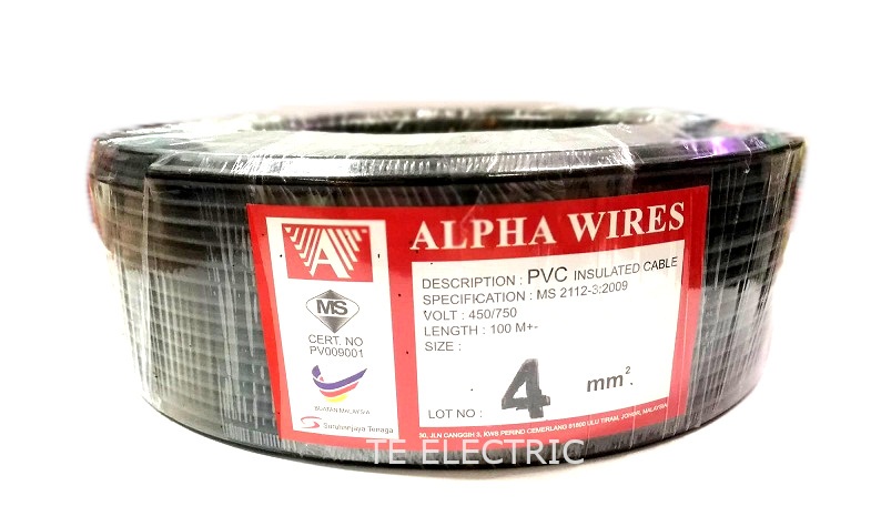 ALPHA AB-4mm-PC-BLACK  Pvc Cable