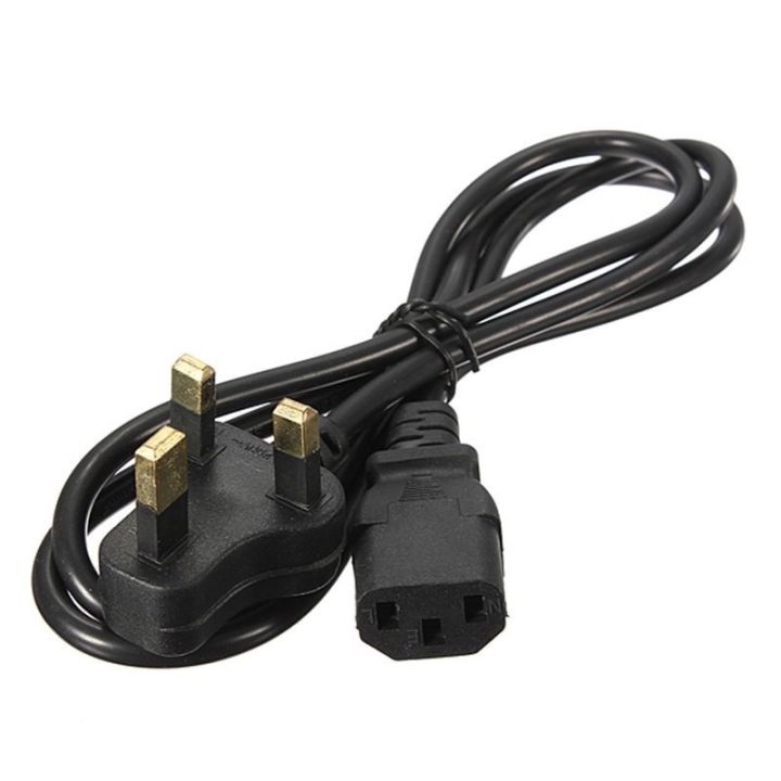 INDUSMART UK 3 PIN 10A to C13 POWER CORD CABLE without FUSE (1 METER)