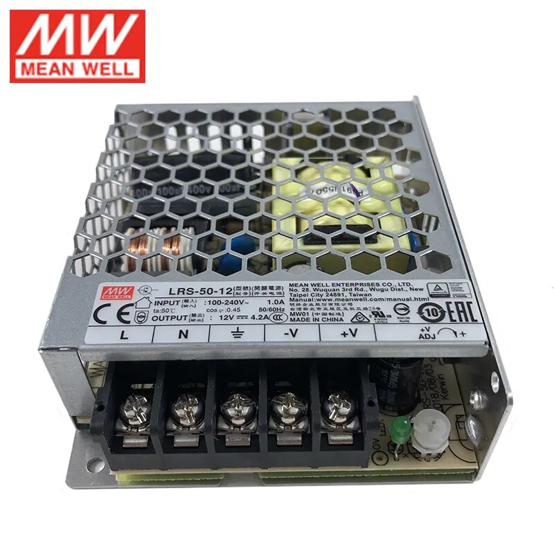 MEANWELL LRS-50-12 Power Supply 12VDC, 4.2A, 50W