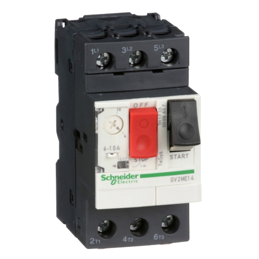 SCHNEIDER ELECTRIC GV2ME14 Motor Circuit Breaker TeSys Deca, 3P, 6-10 A, thermal