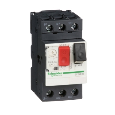 SCHNEIDER ELECTRIC GV2ME05 Motor Circuit Breaker, TeSys Gv2, 0.63-1A, 3P