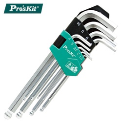 [HW-229BPRO] PRO'SKIT HW-229B  9Pcs Ball Point Long Arm Hex Key Set